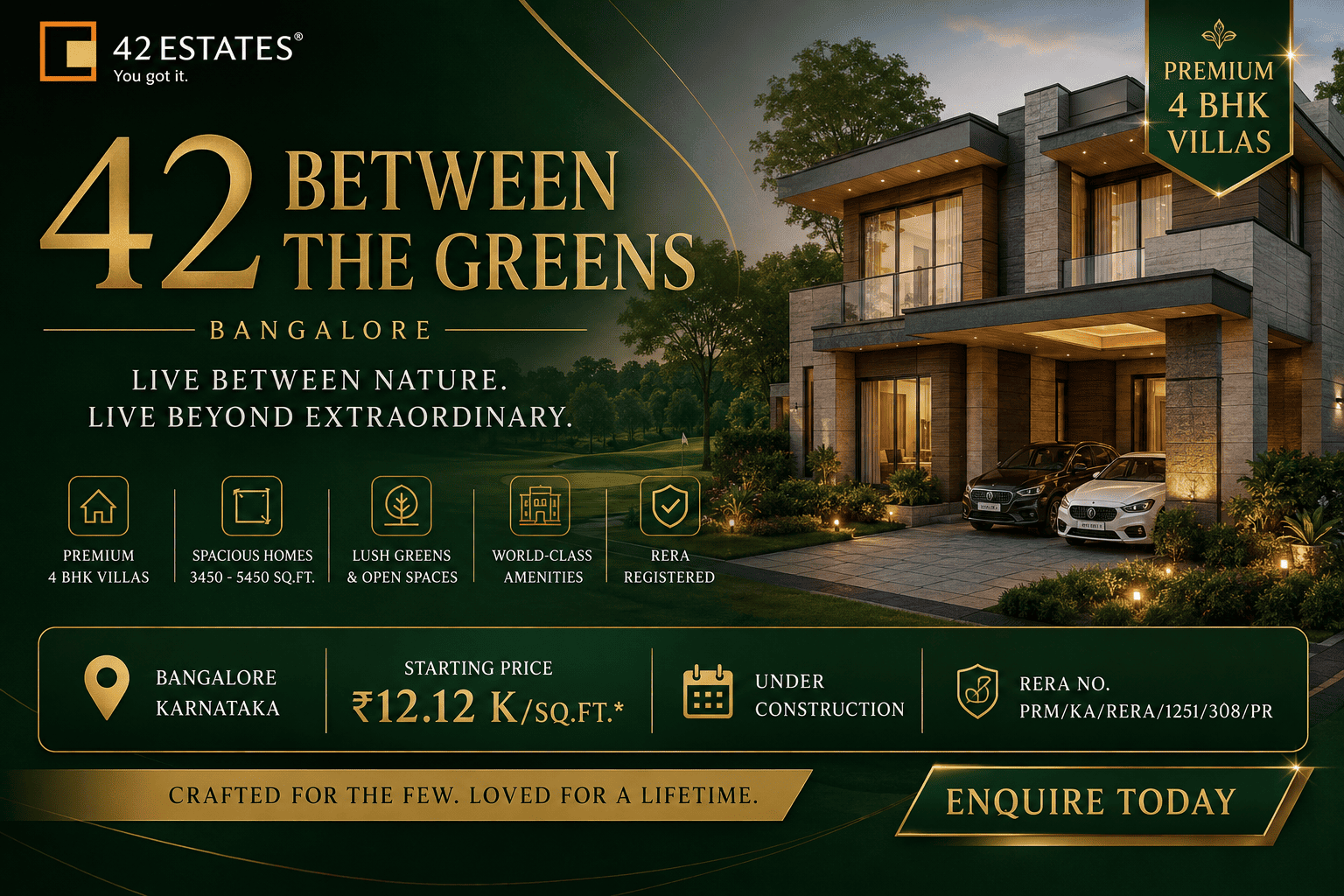 42 Between The Greens Bangalore - Premium Villas
