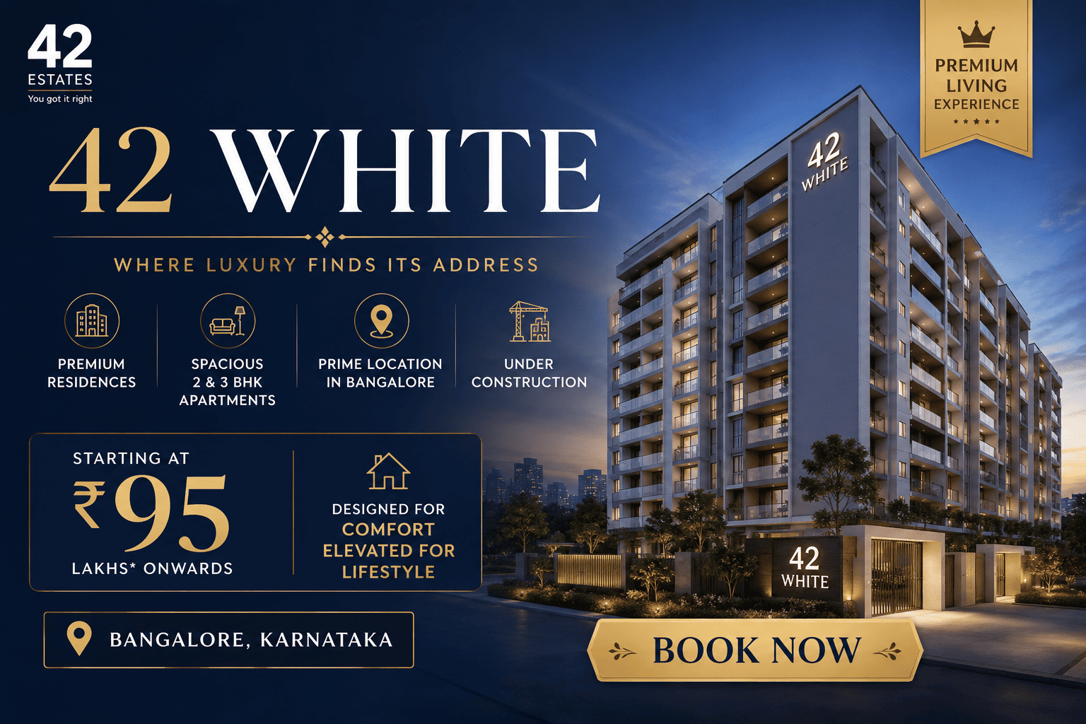 42 White Bangalore - Premium 2 & 3 BHK Apartments